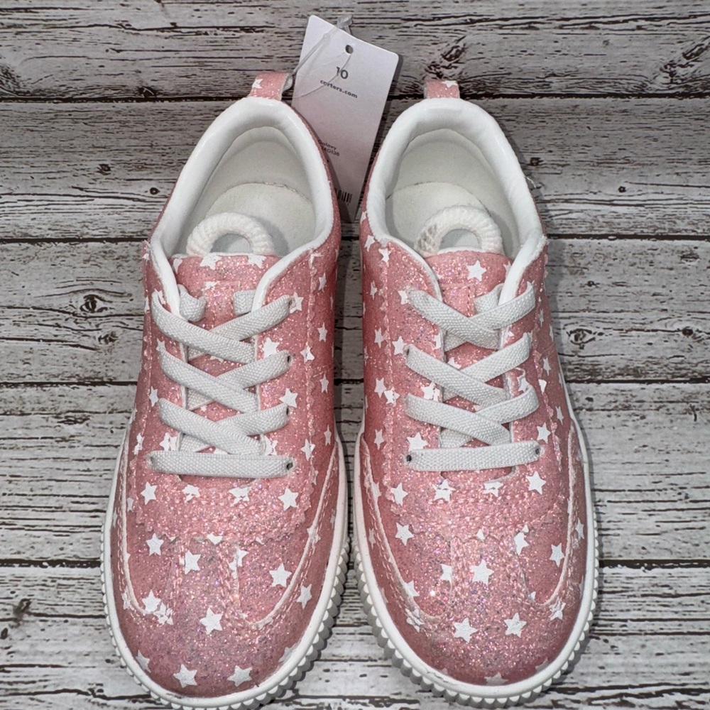 Carters Pink Glitter Galaxy Star Slip On Shoes Size 10 Toddler NWT